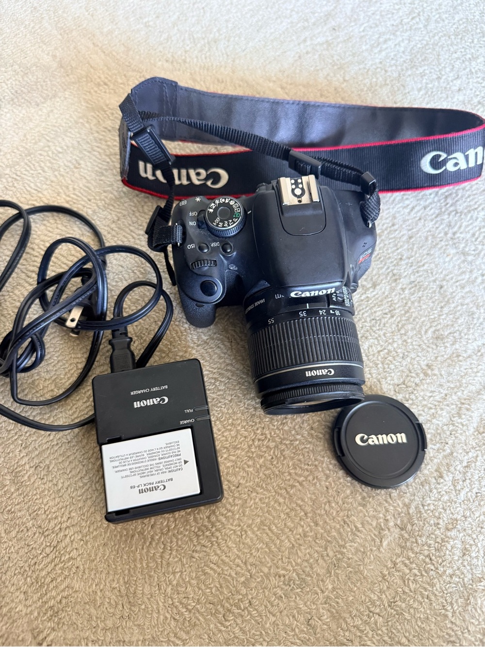 Canon Rebel EOS T3i DSLR Camera with 18-55mm Lens, Battery & Charger